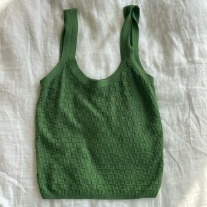 Abercrombie Green Checkered Tank